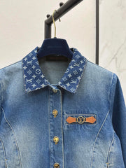 Collared denim jacket