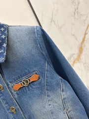 Collared denim jacket