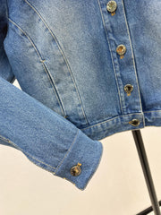 Collared denim jacket