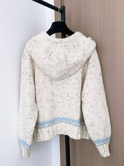 Zippered hooded cardigan