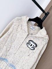 Zippered hooded cardigan