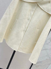 Double-faced wool cape jacket