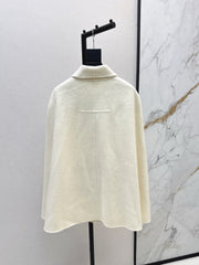 Double-faced wool cape jacket