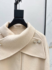 Double-faced wool cape jacket