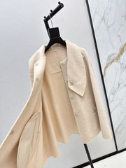 Double-faced wool cape jacket