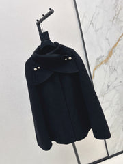 Double-faced wool cape jacket