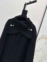Double-faced wool cape jacket