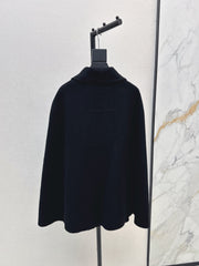 Double-faced wool cape jacket