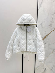 Plaid Hooded Down Jacket