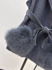Fox fur collar vest