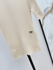 Embroidered short-sleeved sweater