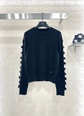 Solid Bow Knit Sweater