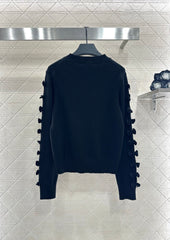 Solid Bow Knit Sweater