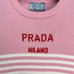 round neck striped knitted long sleeves