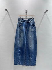 Vintage rhinestone-embellished jeans