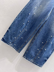 Vintage rhinestone-embellished jeans