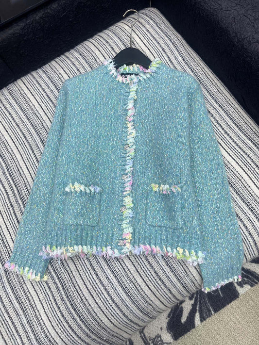 heavy handmade lace round neck jacket