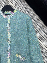 heavy handmade lace round neck jacket