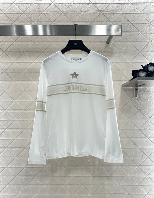 Crew-Neck Long Sleeve Embroidered Lettering sweater