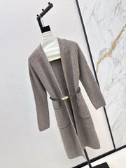 A relaxed mid-length knitted jacket