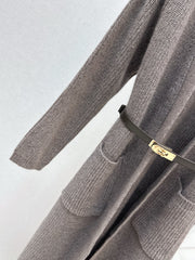 A relaxed mid-length knitted jacket