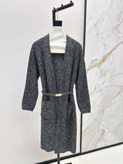 A relaxed mid-length knitted jacket