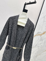 A relaxed mid-length knitted jacket