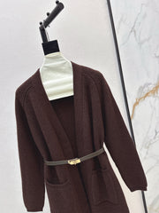 A relaxed mid-length knitted jacket