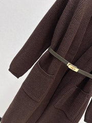 A relaxed mid-length knitted jacket