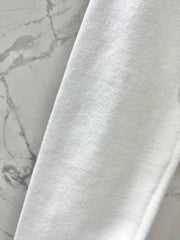 Bowknot hollow jacquard crew neck knitted sweater