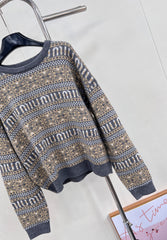 floral lettering knitted top