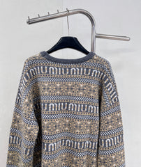floral lettering knitted top