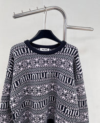 floral lettering knitted top