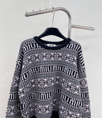 floral lettering knitted top