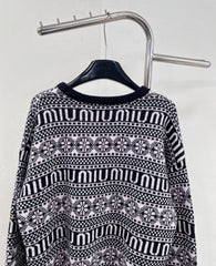 floral lettering knitted top