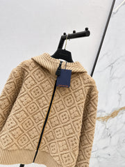 Cashmere and wool hooded jacket