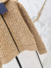 Cashmere and wool hooded jacket