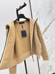 Cashmere and wool hooded jacket