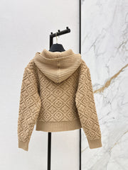 Cashmere and wool hooded jacket