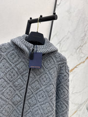 Cashmere and wool hooded jacket