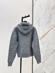 Cashmere and wool hooded jacket