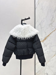 Subtle Embossed Short Down Jacket