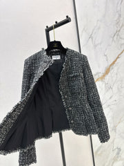 Fringe and Fur Trim Dress Coat