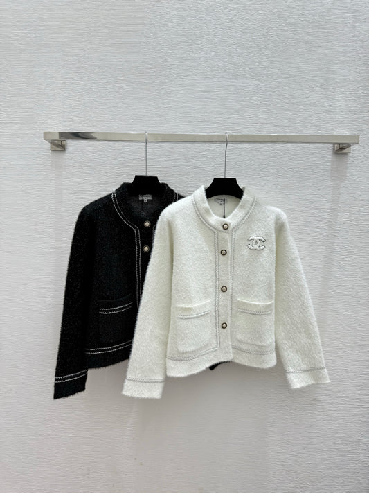 Simple gold and silver thread knitted long sleeve