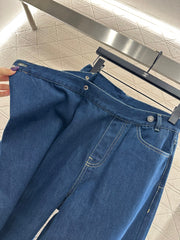 Deconstructed Wide-Leg Jeans