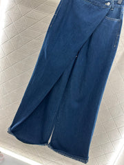 Deconstructed Wide-Leg Jeans