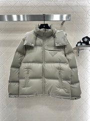 Hooded, detachable down jacket