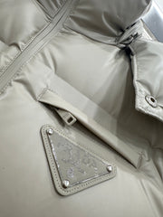 Hooded, detachable down jacket