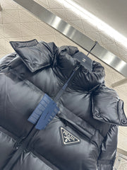 Hooded, detachable down jacket