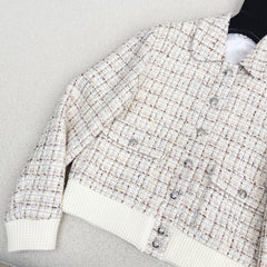 Woven Tweed Collared Coat